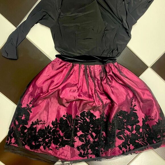 Vintage 90s 1990s Fit and Flare Formal Fancy Party Dress 12 - Picture 11 of 14